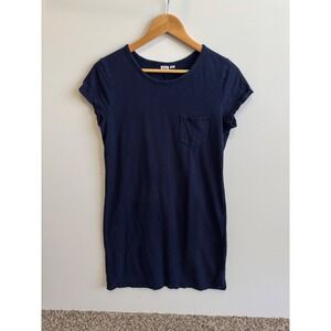 GAP Womens Navy Blue Short Sleeve T-Shirt Dress with‎ Pocket Casual Medium